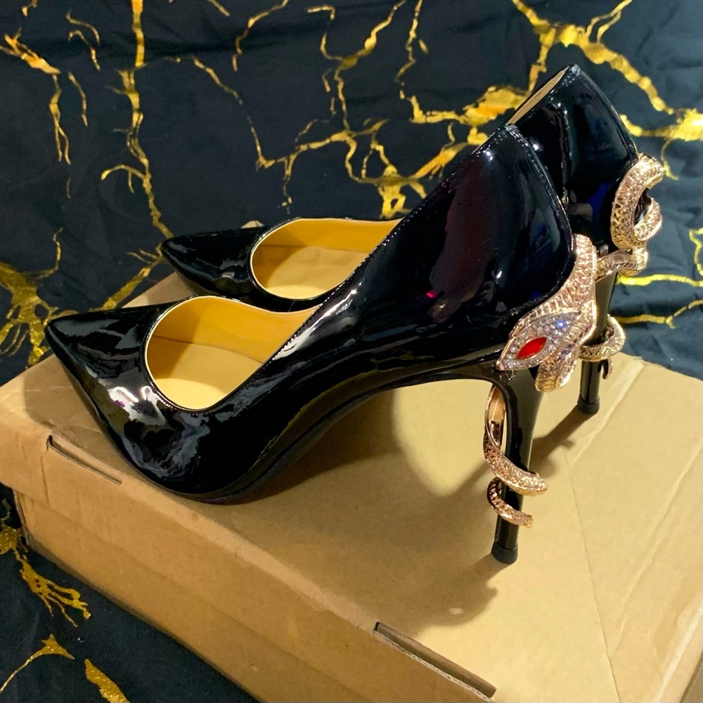 Black Snake Heels Size 41